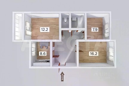 Продается 3-комн. квартира, 59,3 м²