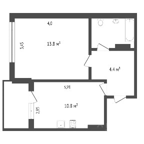 Продается 1-комн. квартира, 33,3 м²