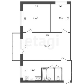 Продается 3-комн. квартира, 48 м²