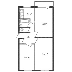 Продается 3-комн. квартира, 60,8 м²