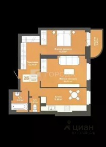 Продается 2-комн. квартира, 58,9 м²
