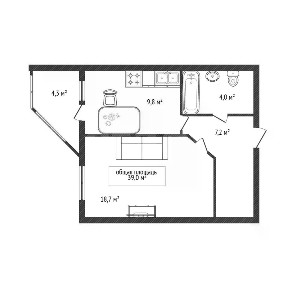 Продается 1-комн. квартира, 38,1 м²