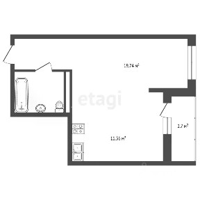Продается студия, 33,8 м²