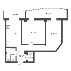 Продается 2-комн. квартира, 74 м²