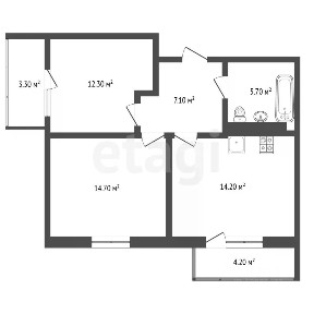 Продается 2-комн. квартира, 58 м²