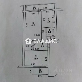 Продается 2-комн. квартира, 54,7 м²
