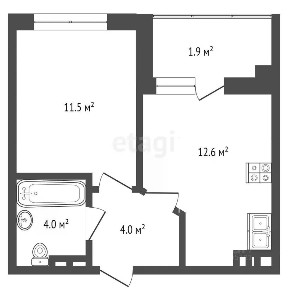 Продается 1-комн. квартира, 34,5 м²