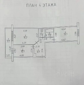 Продается 2-комн. квартира, 53,1 м²