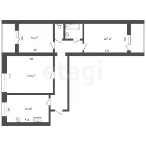 Продается 3-комн. квартира, 59 м²