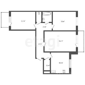 Продается 3-комн. квартира, 63,8 м²