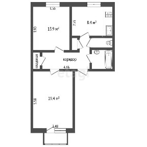 Продается 2-комн. квартира, 48 м²