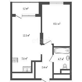 Продается 1-комн. квартира, 42,5 м²