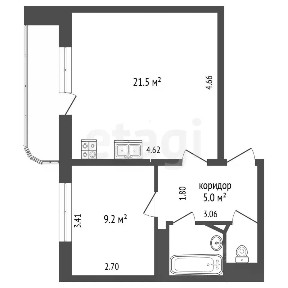 Продается 1-комн. квартира, 39,7 м²