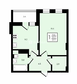 Продается 1-комн. квартира, 37,7 м²