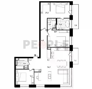 Продается 4-комн. квартира, 120,2 м²