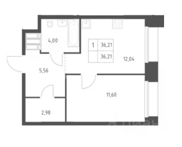 Продаются 1-комн. апартаменты, 36 м²