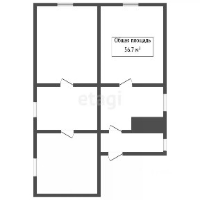 Продается 1-этажный дом, 56,7 м²