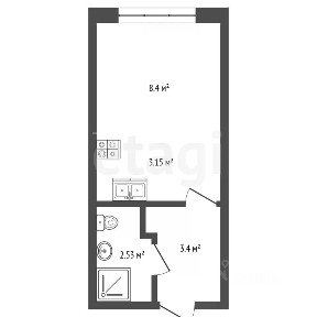 Продается студия, 17,4 м²