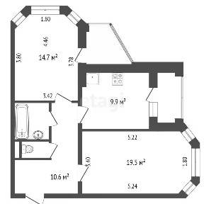 Продается 2-комн. квартира, 59,8 м²