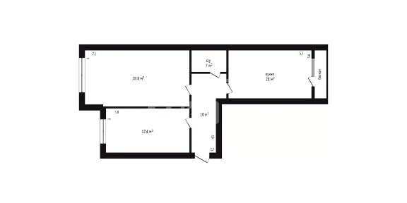 Продается 2-комн. квартира, 86,5 м²