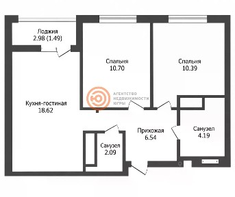 Продается 2-комн. квартира, 52,6 м²