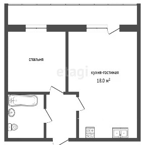 Продается 1-комн. квартира, 34,6 м²