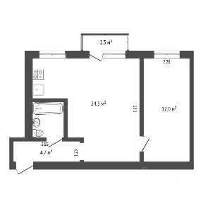 Продается 2-комн. квартира, 43,9 м²