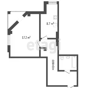 Продается 1-комн. квартира, 42,6 м²