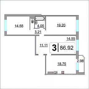 Продается 3-комн. квартира, 87 м²