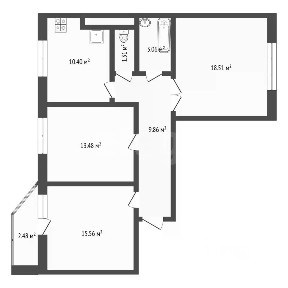 Продается 3-комн. квартира, 72,9 м²