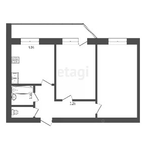Продается 2-комн. квартира, 55,3 м²