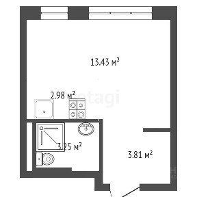 Продается студия, 23,5 м²
