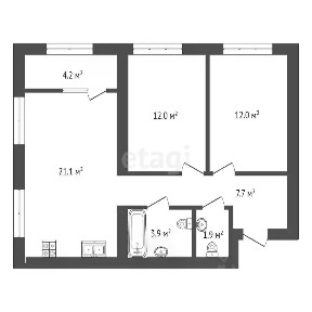 Продается 2-комн. квартира, 63,2 м²