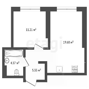 Продается 1-комн. квартира, 40,6 м²