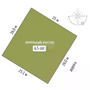 Продается участок, 6,5 сот.