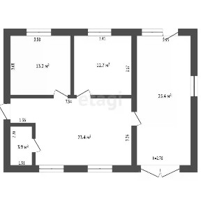 Продается 1-этажный дом, 77 м²