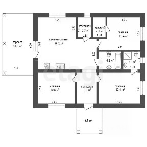 Продается 1-этажный дом, 95,8 м²