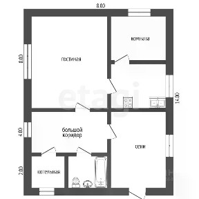 Продается 1-этажный дом, 83,5 м²