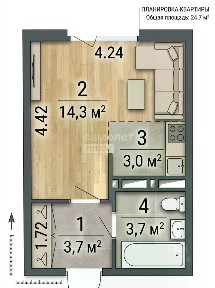 Продается студия, 24,7 м²