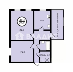Продается 1-этажный дом, 86,2 м²