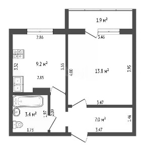 Продается 1-комн. квартира, 33,4 м²