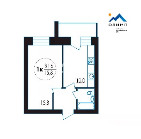 Продается 1-комн. квартира, 31,6 м²