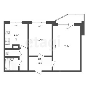 Продается 2-комн. квартира, 50,8 м²