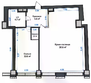 Продается 2-комн. квартира, 56 м²