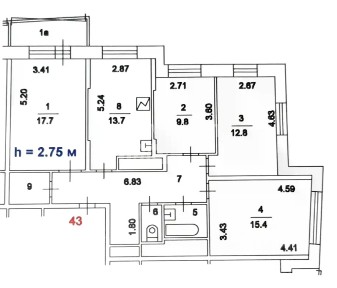 Продается 4-комн. квартира, 89,7 м²