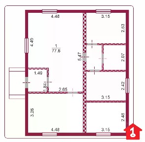 Продается 1-этажный дом, 90 м²