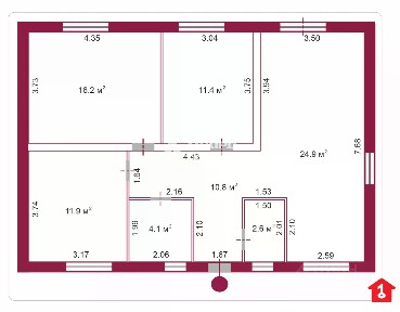Продается 1-этажный дом, 95 м²
