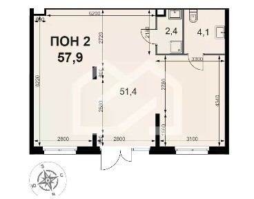 Продается помещение свободного назначения, 57,9 м²