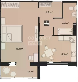 Продается 1-комн. квартира, 37,1 м²