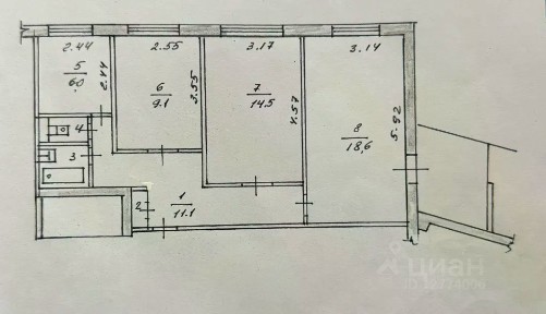 Продается 3-комн. квартира, 66,1 м²